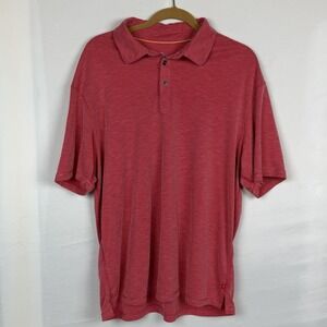 Tommy Bahama Polo Shirt XL Pink IslandZone Textured Casual Resort Golf